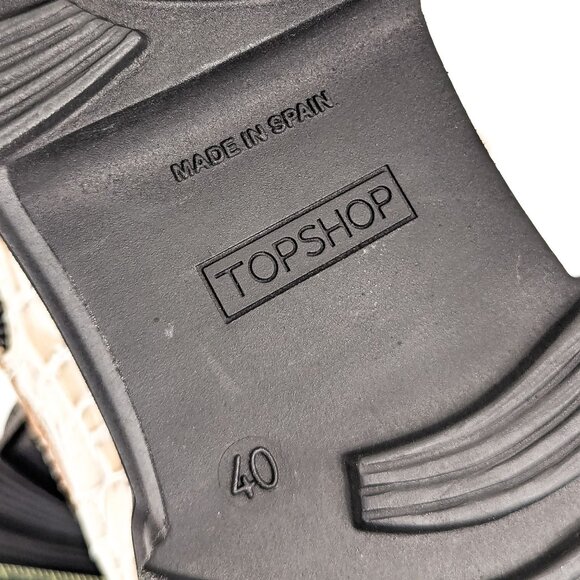 Topshop Wmn Alpha Patent Leather Croc Festival Chelsea Platform Boots 9US EUR40 - Picture 9 of 9